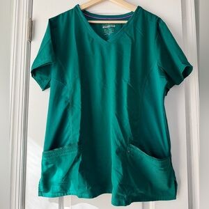 Like New Purple Label Yoga by Healing Hands scrub top, green, XXL 2XL